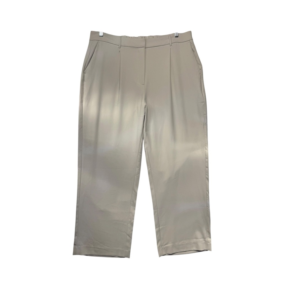 Old Navy Taylor Wide Leg Trouser Extra High Rise Beige Tan XL Pleated‎ Workwear